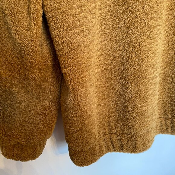 UpWest Tan Camel Teddy‎ Bear Sherpa Bomber Jacket Size Small - Picture 8 of 9